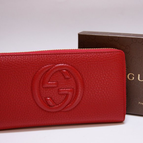 New Gucci Soho Red Leather Wallet - Picture 3 of 8
